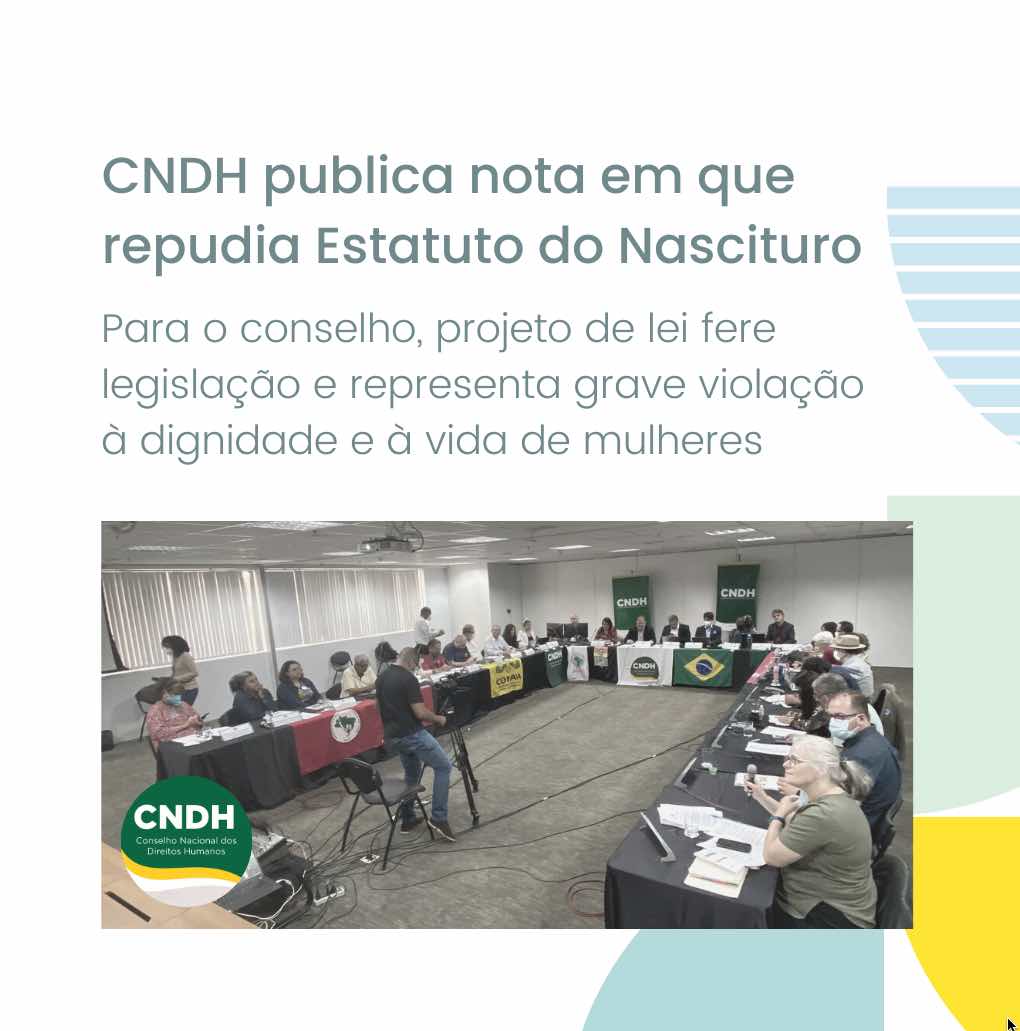 CNDH publica nota em que repudia Estatuto do Nascituro