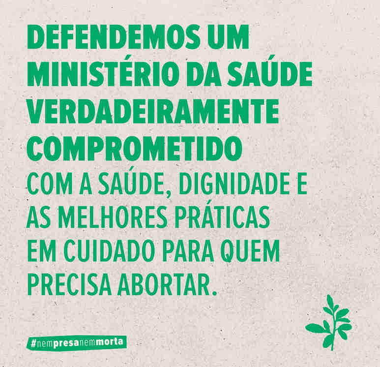 Nem presa nem morta defende que Ministério da Saúde atue em respeito aos direitos humanos