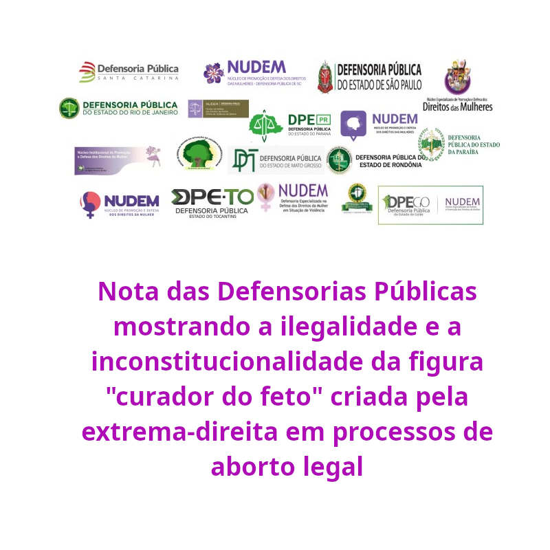 nota defensorias mulher aborto