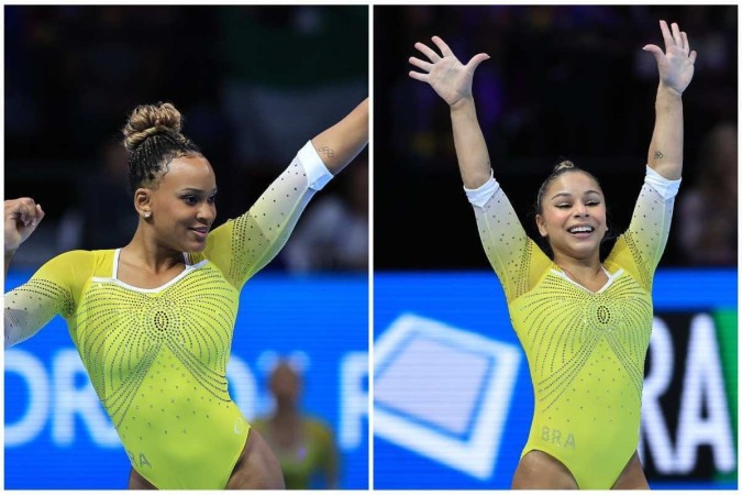 Rebeca Andrade e Flávia Saraiva fazem dobradinha do Brasil no pódio do solo