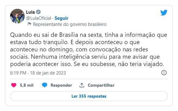 lula fala sobre golpe de estado