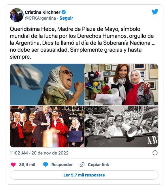 Morre Hebe de Bonafini, liderança histórica das Mães da Praça de Maio, na Argentina