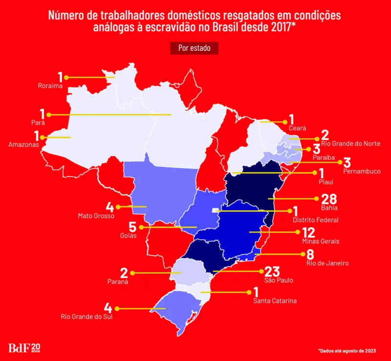 Desde 2017, 101 trabalhadores(as) domésticos(as) foram resgatados(as) em condições análogas à escravidão no Brasil