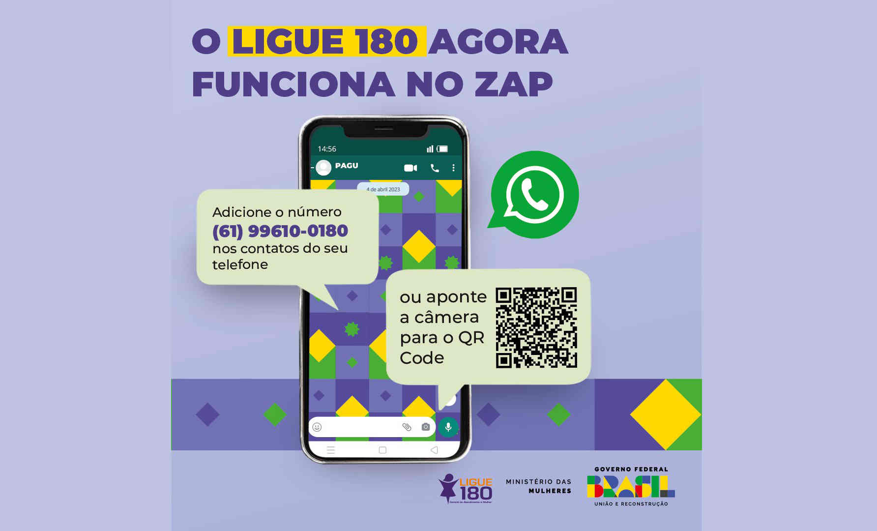 Denúncia de violência contra a mulher pode ser feita pelo 180 no WhatsApp